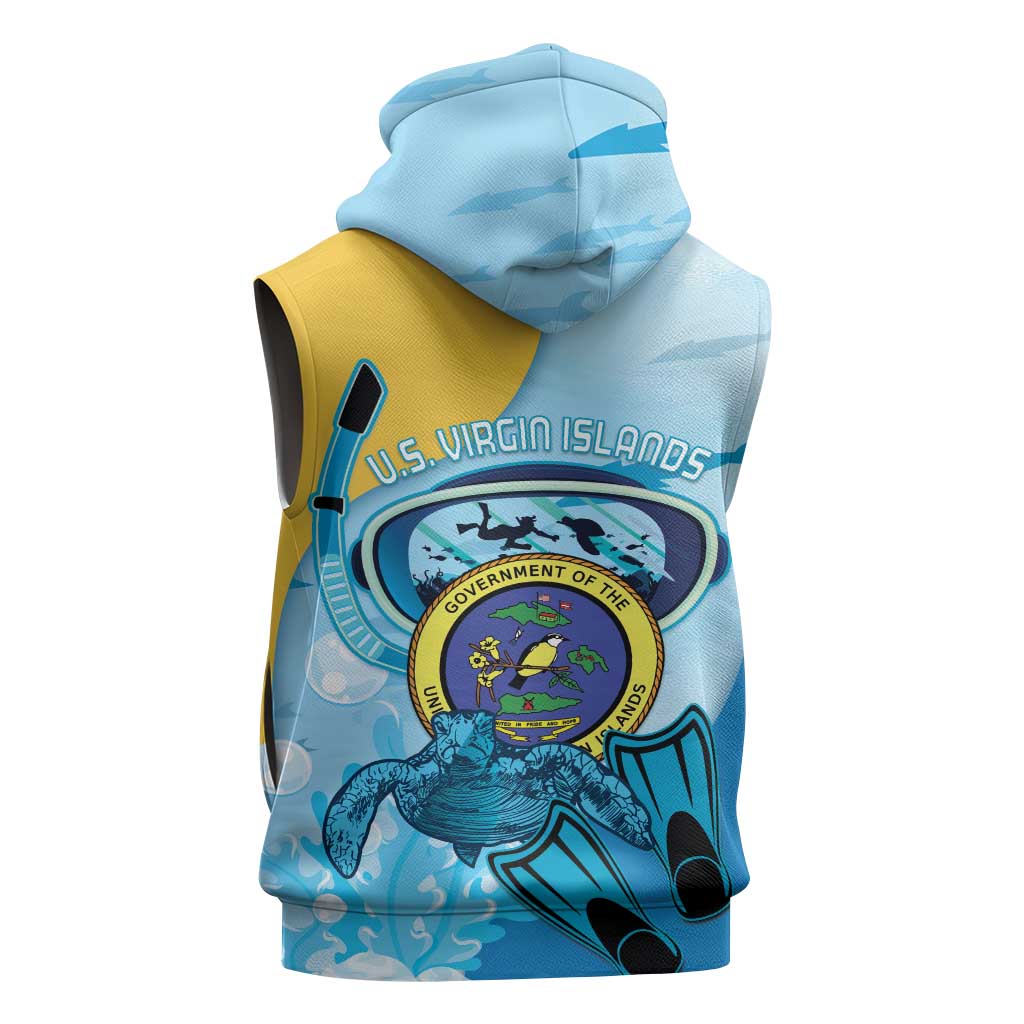 US Virgin Islands Snorkeling Sleeveless Hoodie Sea Turtle Snorkel Ocean Style - Wonder Print Shop