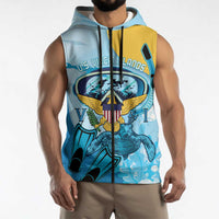 US Virgin Islands Snorkeling Sleeveless Zip Hoodie Sea Turtle Snorkel Ocean Style - Wonder Print Shop