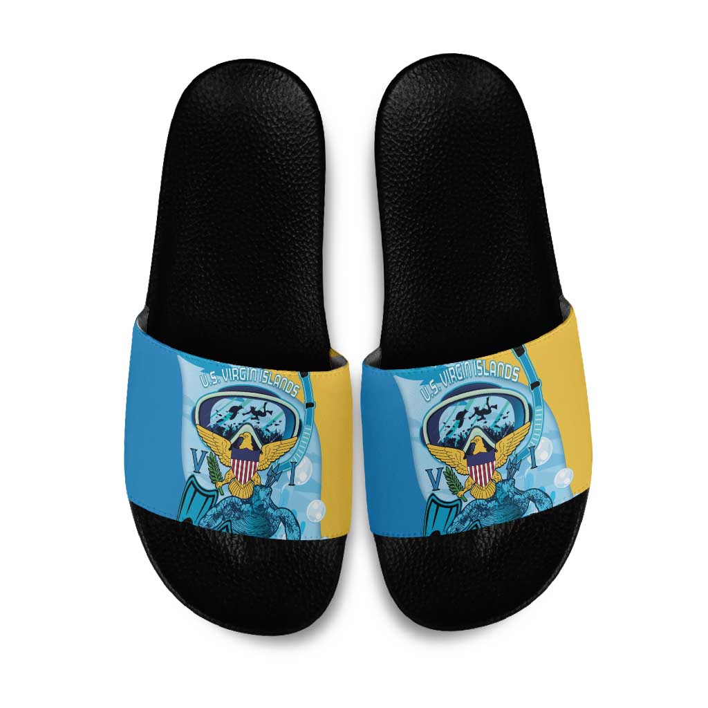 US Virgin Islands Snorkeling Slide Sandals Sea Turtle Snorkel Ocean Style - Wonder Print Shop