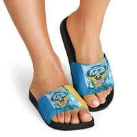 US Virgin Islands Snorkeling Slide Sandals Sea Turtle Snorkel Ocean Style - Wonder Print Shop