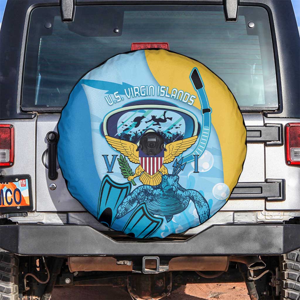 US Virgin Islands Snorkeling Spare Tire Cover Sea Turtle Snorkel Ocean Style - Wonder Print Shop