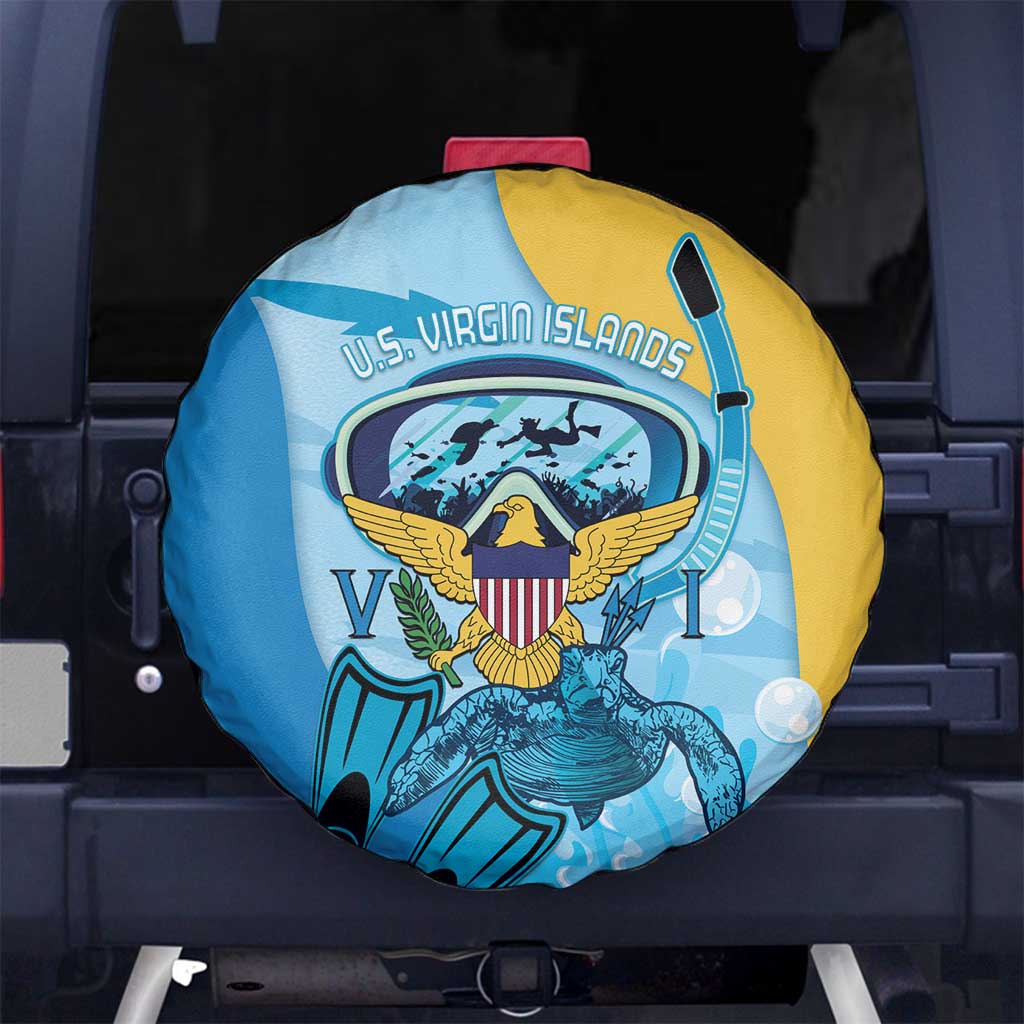 US Virgin Islands Snorkeling Spare Tire Cover Sea Turtle Snorkel Ocean Style - Wonder Print Shop