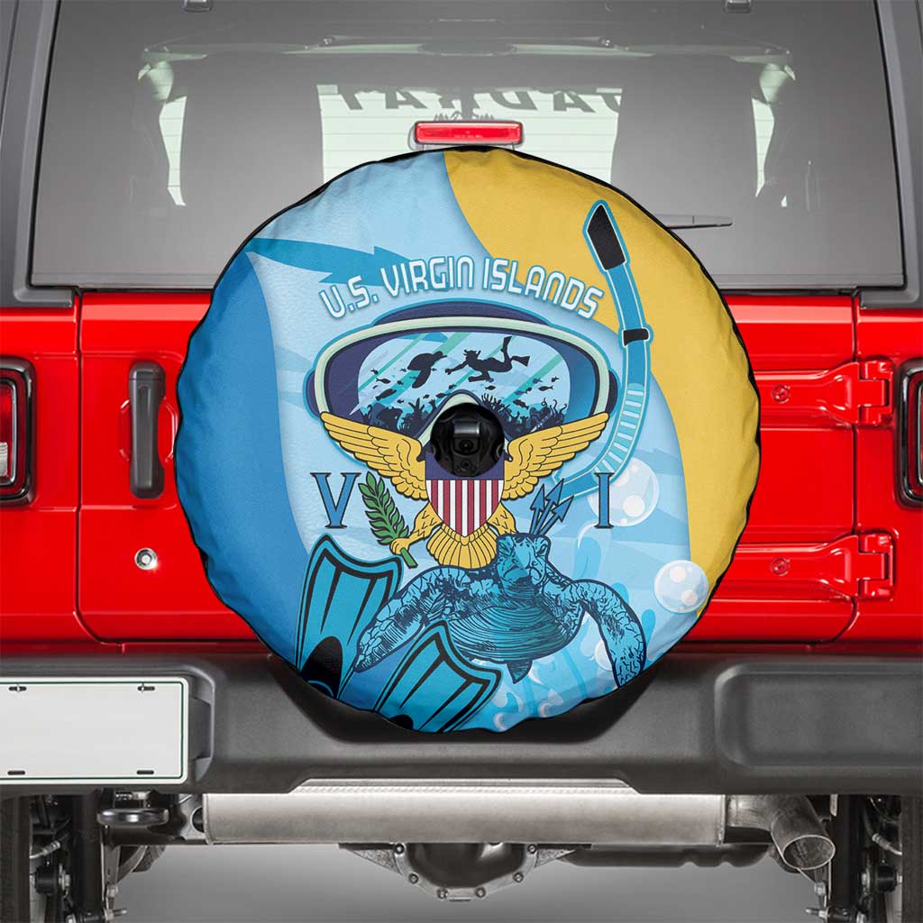 US Virgin Islands Snorkeling Spare Tire Cover Sea Turtle Snorkel Ocean Style - Wonder Print Shop