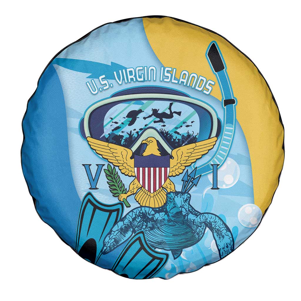 US Virgin Islands Snorkeling Spare Tire Cover Sea Turtle Snorkel Ocean Style - Wonder Print Shop