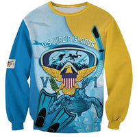 US Virgin Islands Snorkeling Sweatshirt Sea Turtle Snorkel Ocean Style - Wonder Print Shop