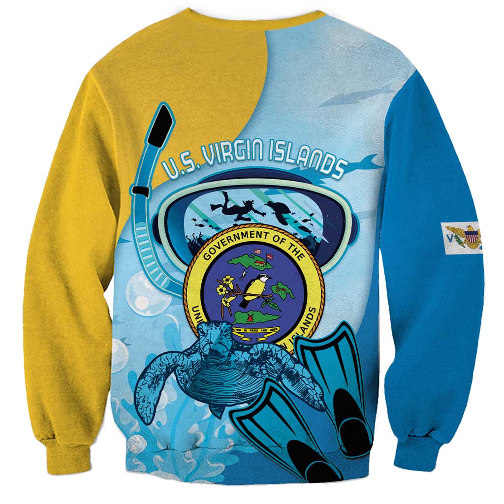 US Virgin Islands Snorkeling Sweatshirt Sea Turtle Snorkel Ocean Style - Wonder Print Shop