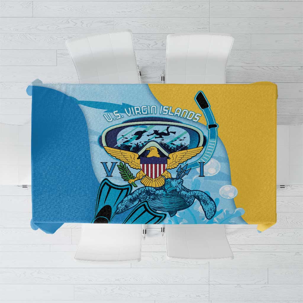 US Virgin Islands Snorkeling Tablecloth Sea Turtle Snorkel Ocean Style - Wonder Print Shop
