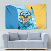 US Virgin Islands Snorkeling Tapestry Sea Turtle Snorkel Ocean Style - Wonder Print Shop