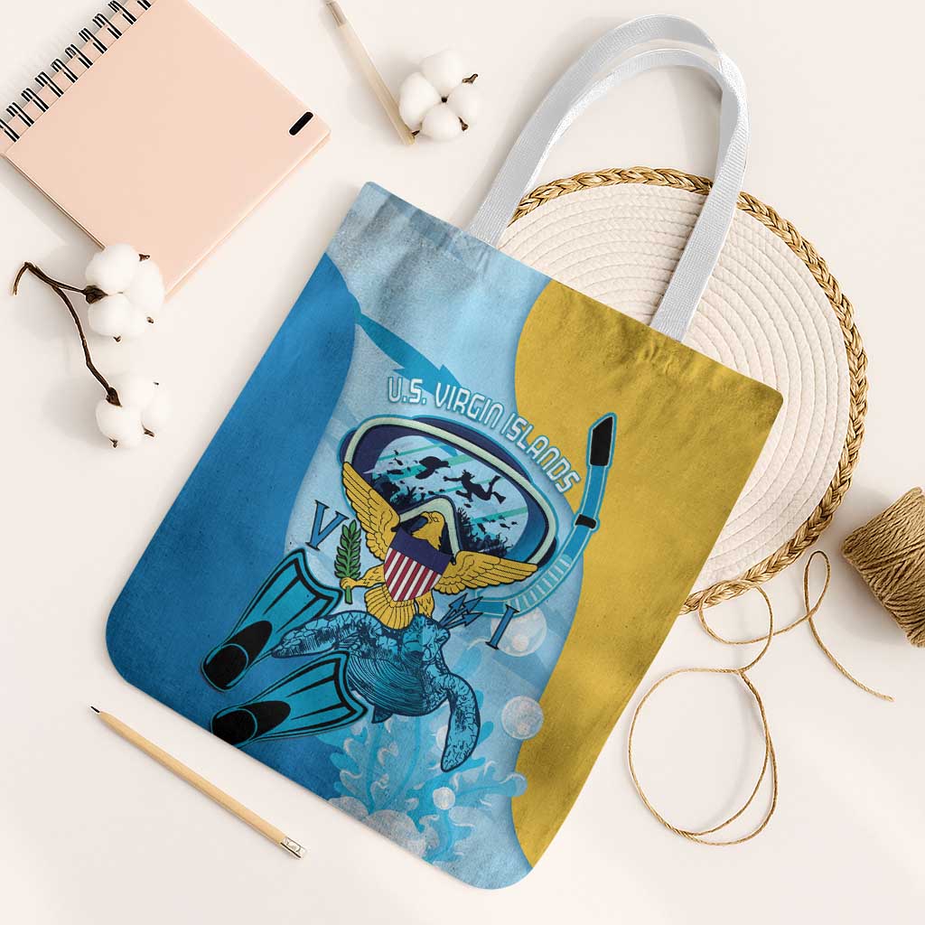 US Virgin Islands Snorkeling Tote Bag Sea Turtle Snorkel Ocean Style - Wonder Print Shop