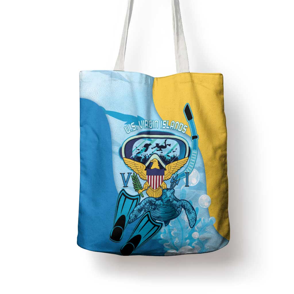 US Virgin Islands Snorkeling Tote Bag Sea Turtle Snorkel Ocean Style - Wonder Print Shop