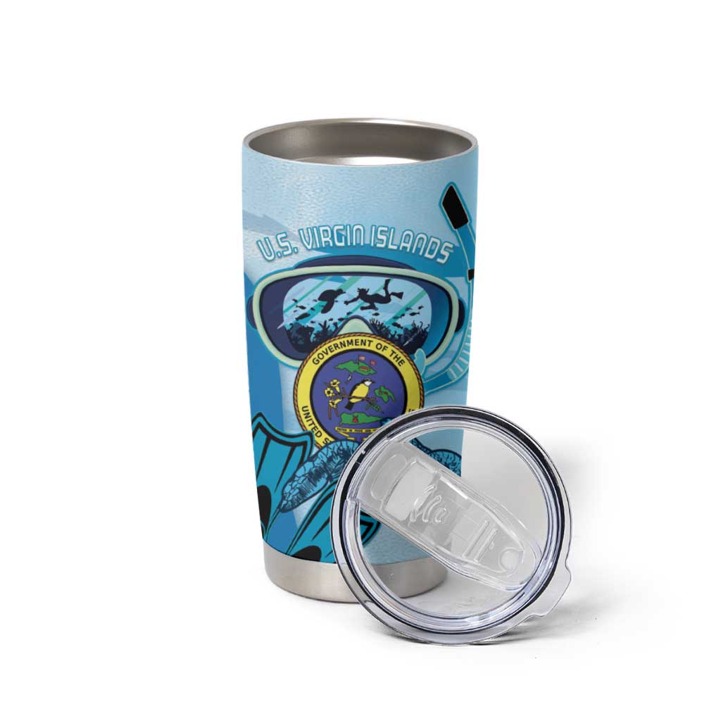 US Virgin Islands Snorkeling Tumbler Cup Sea Turtle Snorkel Ocean Style - Wonder Print Shop