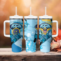 US Virgin Islands Snorkeling Tumbler With Handle Sea Turtle Snorkel Ocean Style - Wonder Print Shop