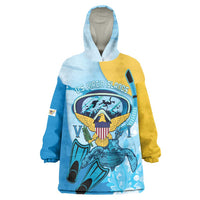 US Virgin Islands Snorkeling Wearable Blanket Hoodie Sea Turtle Snorkel Ocean Style - Wonder Print Shop