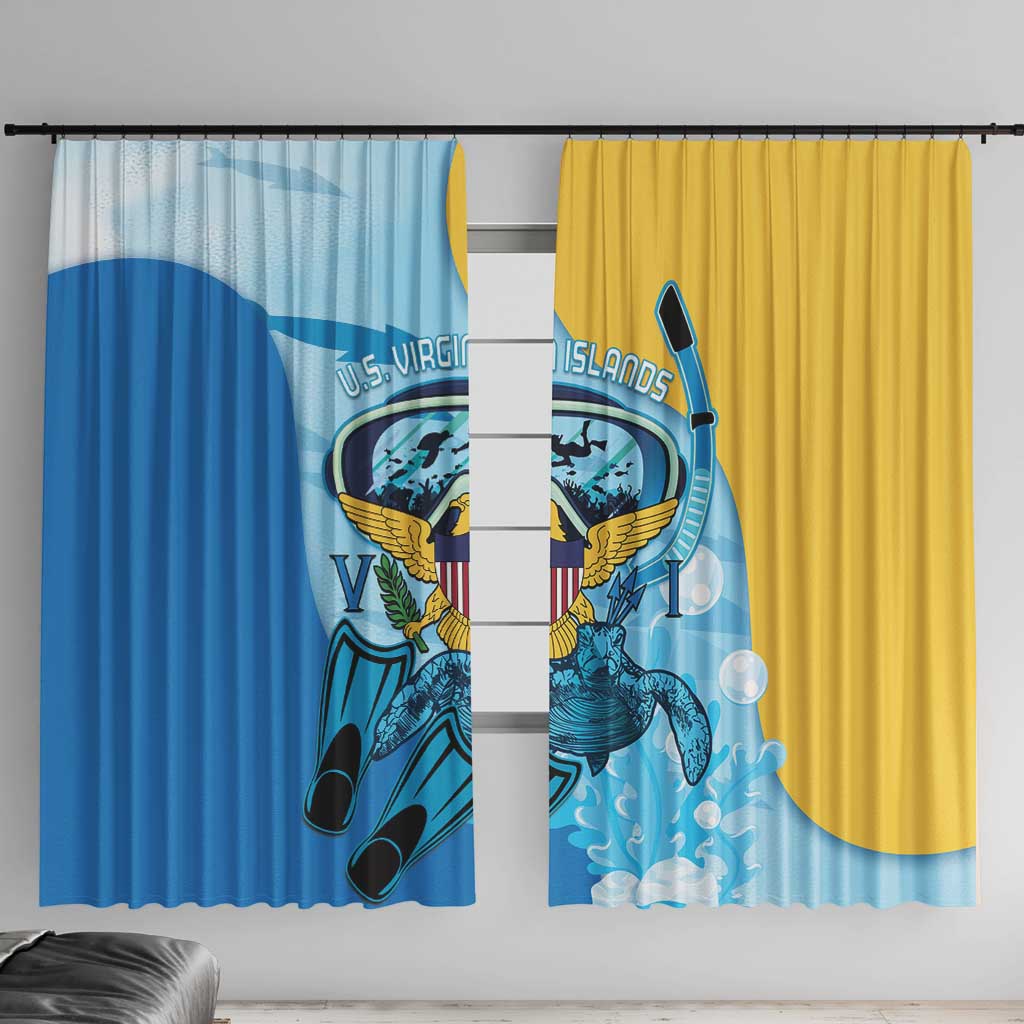 US Virgin Islands Snorkeling Window Curtain Sea Turtle Snorkel Ocean Style - Wonder Print Shop