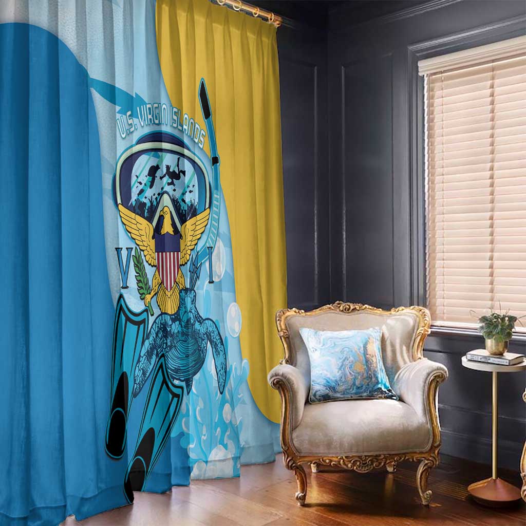 US Virgin Islands Snorkeling Window Curtain Sea Turtle Snorkel Ocean Style - Wonder Print Shop