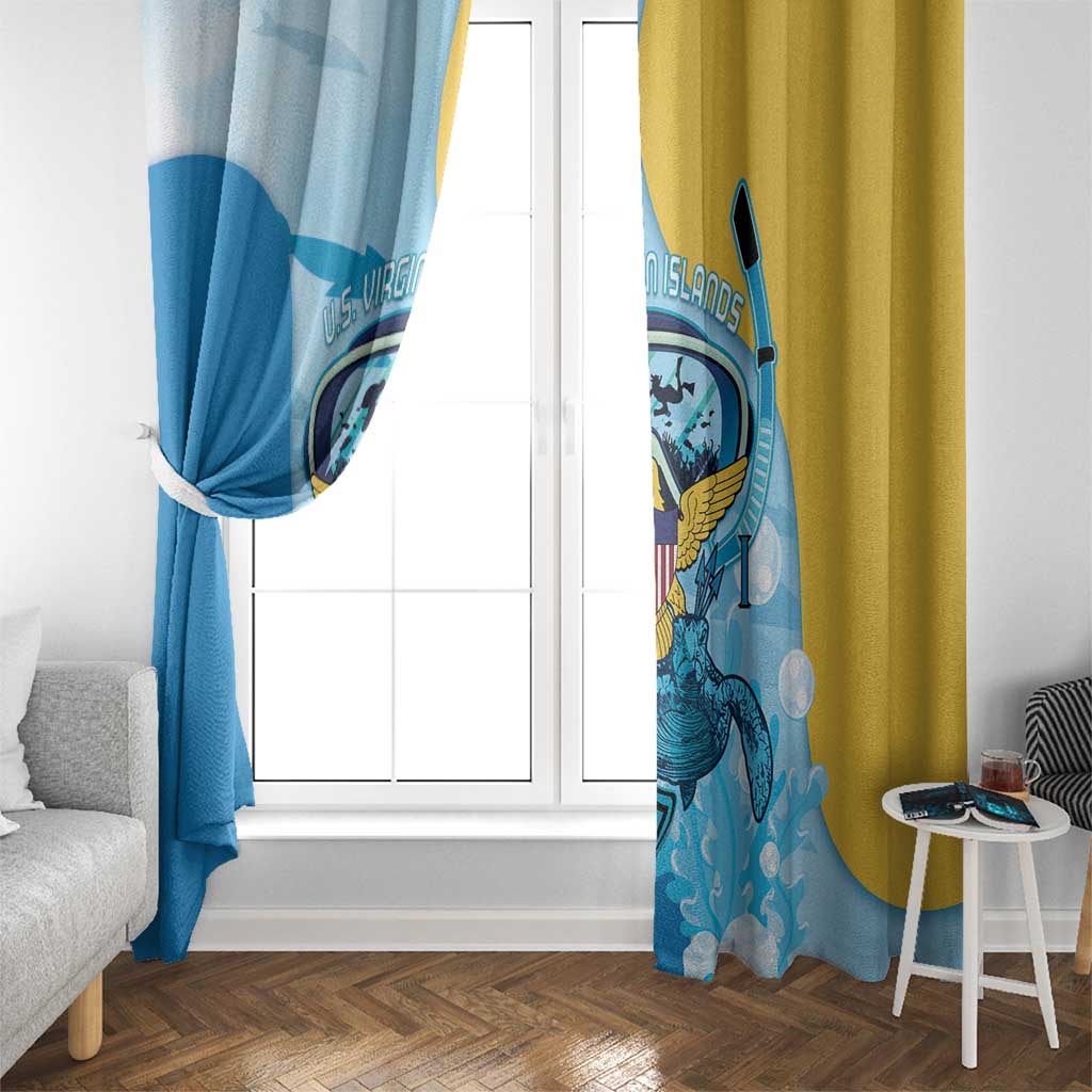 US Virgin Islands Snorkeling Window Curtain Sea Turtle Snorkel Ocean Style - Wonder Print Shop