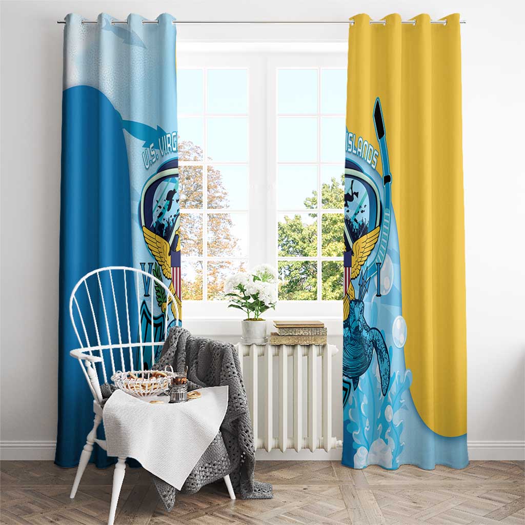US Virgin Islands Snorkeling Window Curtain Sea Turtle Snorkel Ocean Style - Wonder Print Shop