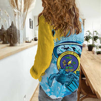 US Virgin Islands Snorkeling Women Casual Shirt Sea Turtle Snorkel Ocean Style - Wonder Print Shop