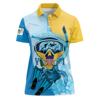 US Virgin Islands Snorkeling Women Polo Shirt Sea Turtle Snorkel Ocean Style - Wonder Print Shop