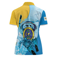 US Virgin Islands Snorkeling Women Polo Shirt Sea Turtle Snorkel Ocean Style - Wonder Print Shop