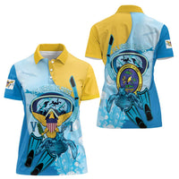 US Virgin Islands Snorkeling Women Polo Shirt Sea Turtle Snorkel Ocean Style - Wonder Print Shop