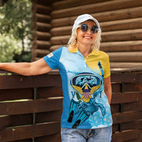 US Virgin Islands Snorkeling Women Polo Shirt Sea Turtle Snorkel Ocean Style - Wonder Print Shop