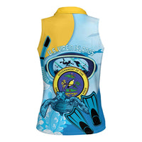 US Virgin Islands Snorkeling Women Sleeveless Polo Shirt Sea Turtle Snorkel Ocean Style - Wonder Print Shop