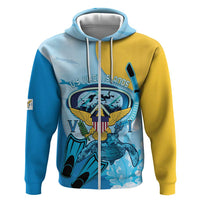 US Virgin Islands Snorkeling Zip Hoodie Sea Turtle Snorkel Ocean Style - Wonder Print Shop