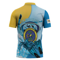 US Virgin Islands Snorkeling Zipper Polo Shirt Sea Turtle Snorkel Ocean Style - Wonder Print Shop