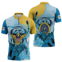 US Virgin Islands Snorkeling Zipper Polo Shirt Sea Turtle Snorkel Ocean Style - Wonder Print Shop
