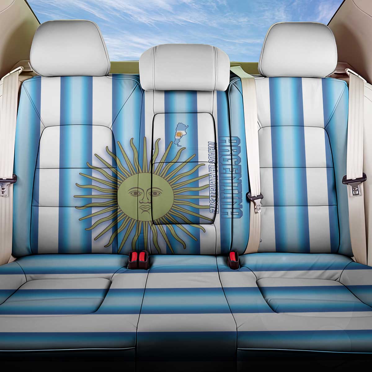 Argentina Football Back Car Seat Cover Vamos La Albiceleste 2026 Version - Wonder Print Shop