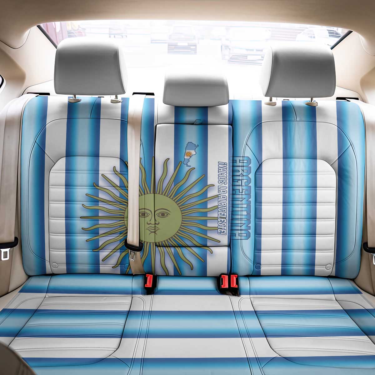 Argentina Football Back Car Seat Cover Vamos La Albiceleste 2026 Version - Wonder Print Shop