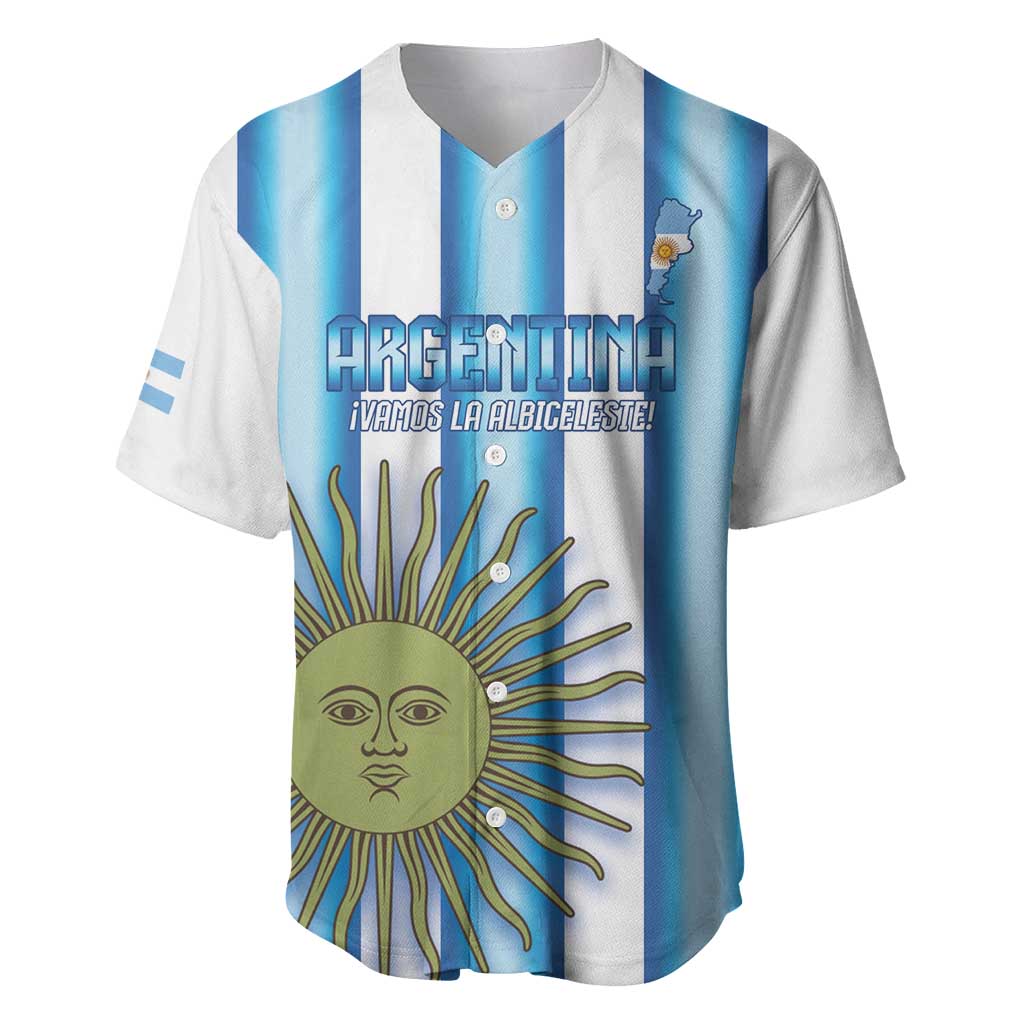 Argentina Football Custom Baseball Jersey Vamos La Albiceleste 2026 Version - Wonder Print Shop