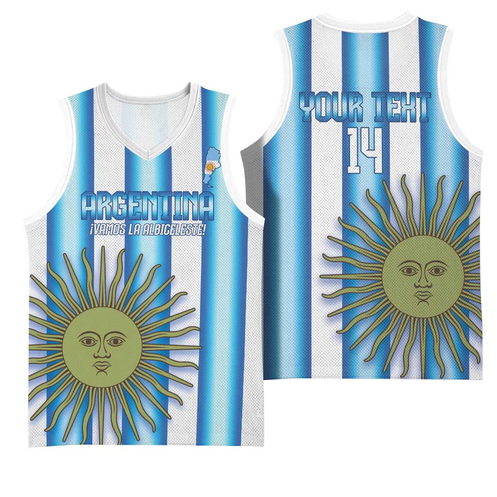 Argentina Football Custom Basketball Jersey Vamos La Albiceleste 2026 Version - Wonder Print Shop