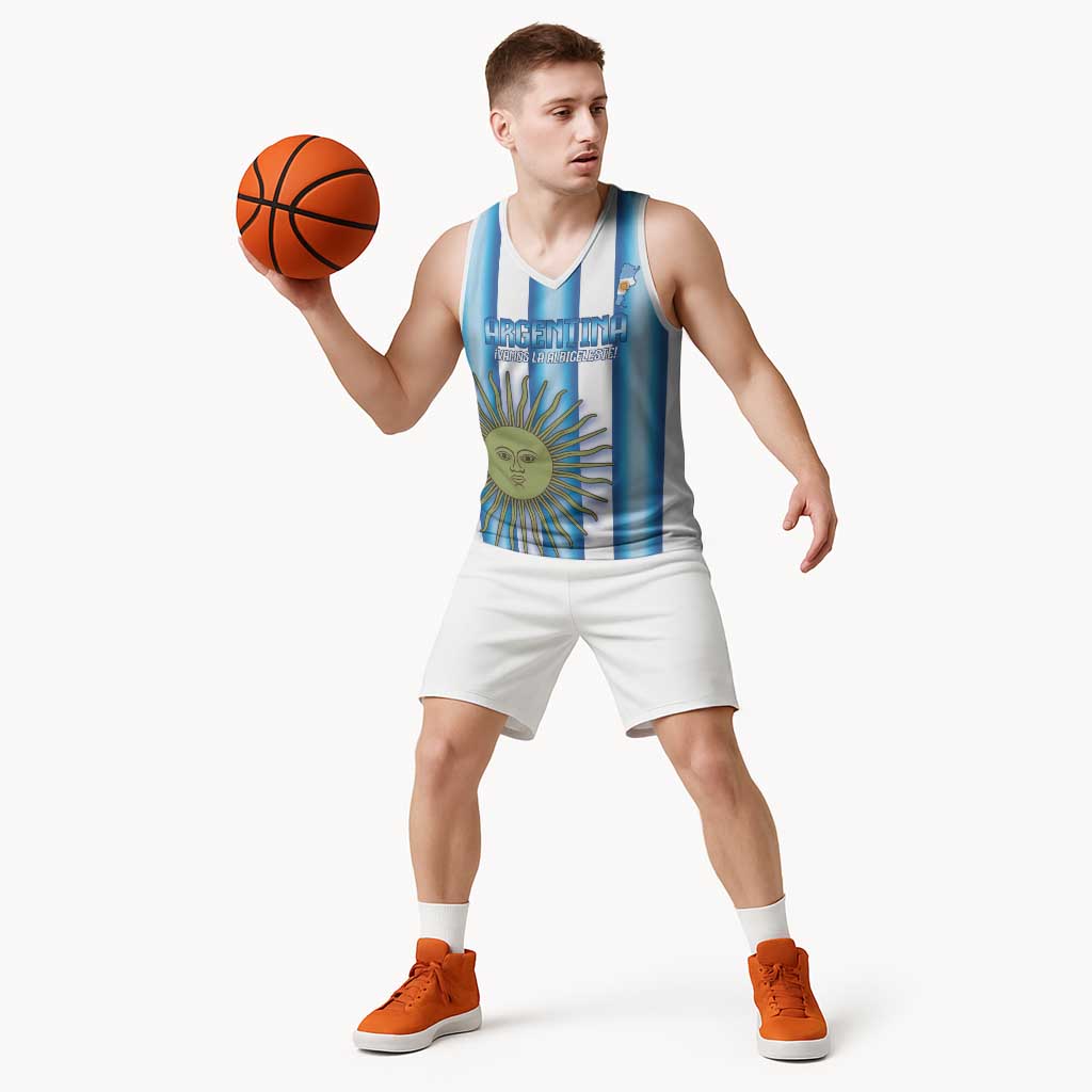 Argentina Football Custom Basketball Jersey Vamos La Albiceleste 2026 Version - Wonder Print Shop