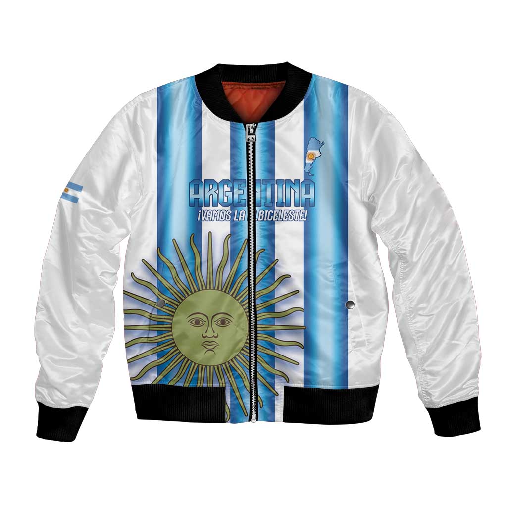 Argentina Football Custom Bomber Jacket Vamos La Albiceleste 2026 Version - Wonder Print Shop