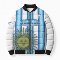 Argentina Football Custom Bomber Puffer Jacket Vamos La Albiceleste 2026 Version - Wonder Print Shop