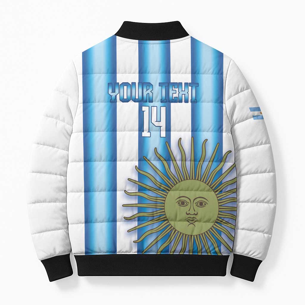 Argentina Football Custom Bomber Puffer Jacket Vamos La Albiceleste 2026 Version - Wonder Print Shop