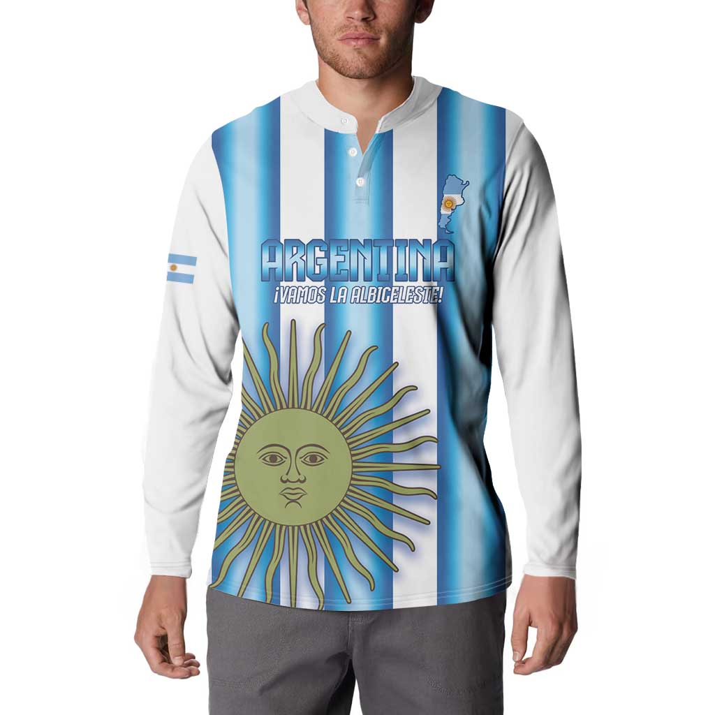 Argentina Football Custom Button Sweatshirt Vamos La Albiceleste 2026 Version - Wonder Print Shop