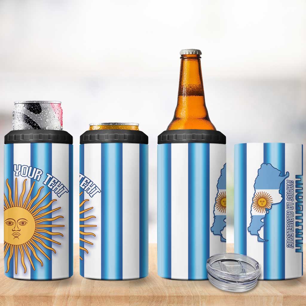 Argentina Football Custom 4 in 1 Can Cooler Tumbler Vamos La Albiceleste 2026 Version - Wonder Print Shop