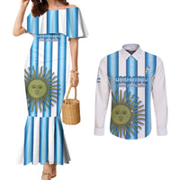 Argentina Football Custom Couples Matching Mermaid Dress and Long Sleeve Button Shirt Vamos La Albiceleste 2026 Version - Wonder Print Shop