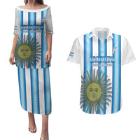 Argentina Football Custom Couples Matching Puletasi and Hawaiian Shirt Vamos La Albiceleste 2026 Version - Wonder Print Shop