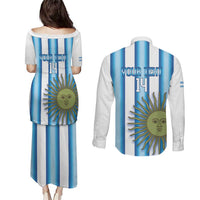 Argentina Football Custom Couples Matching Puletasi and Long Sleeve Button Shirt Vamos La Albiceleste 2026 Version - Wonder Print Shop