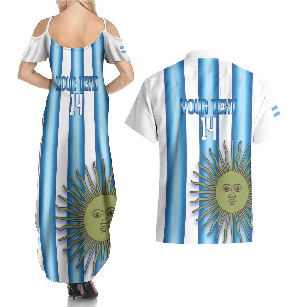 Argentina Football Custom Couples Matching Summer Maxi Dress and Hawaiian Shirt Vamos La Albiceleste 2026 Version - Wonder Print Shop