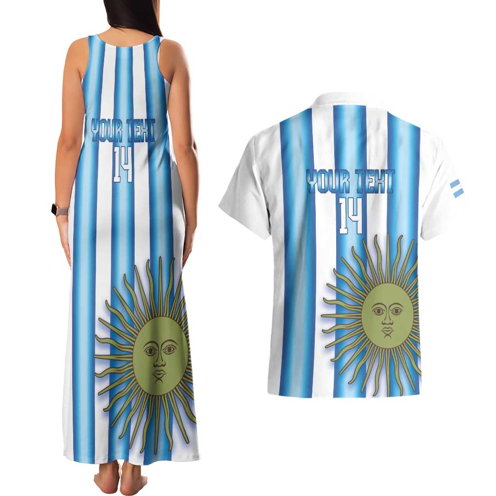 Argentina Football Custom Couples Matching Tank Maxi Dress and Hawaiian Shirt Vamos La Albiceleste 2026 Version - Wonder Print Shop
