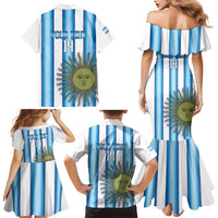 Argentina Football Custom Family Matching Mermaid Dress and Hawaiian Shirt Vamos La Albiceleste 2026 Version - Wonder Print Shop