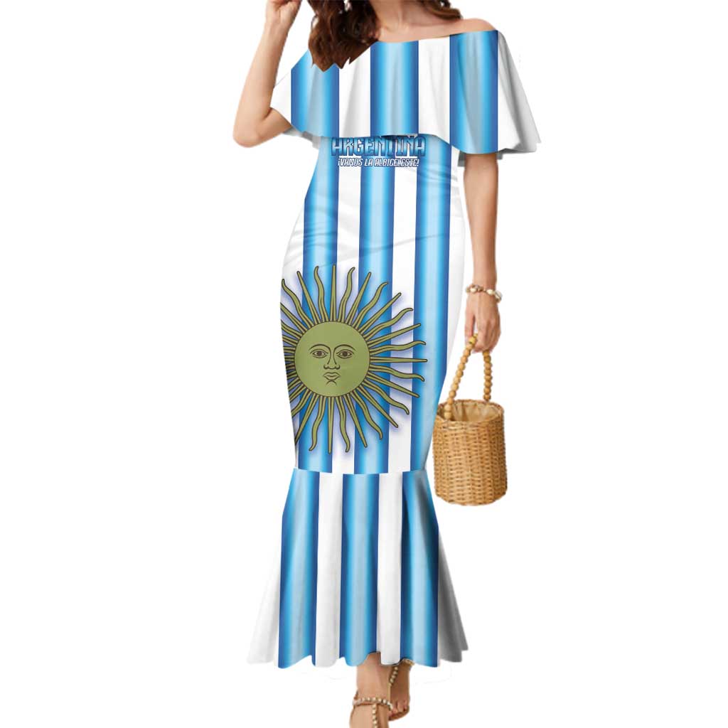 Argentina Football Custom Family Matching Mermaid Dress and Hawaiian Shirt Vamos La Albiceleste 2026 Version - Wonder Print Shop