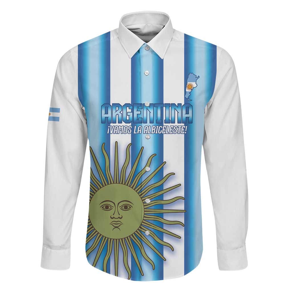 Argentina Football Custom Family Matching Off Shoulder Maxi Dress and Hawaiian Shirt Vamos La Albiceleste 2026 Version - Wonder Print Shop