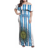 Argentina Football Custom Family Matching Off Shoulder Maxi Dress and Hawaiian Shirt Vamos La Albiceleste 2026 Version - Wonder Print Shop