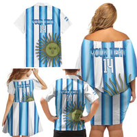 Argentina Football Custom Family Matching Off Shoulder Short Dress and Hawaiian Shirt Vamos La Albiceleste 2026 Version - Wonder Print Shop